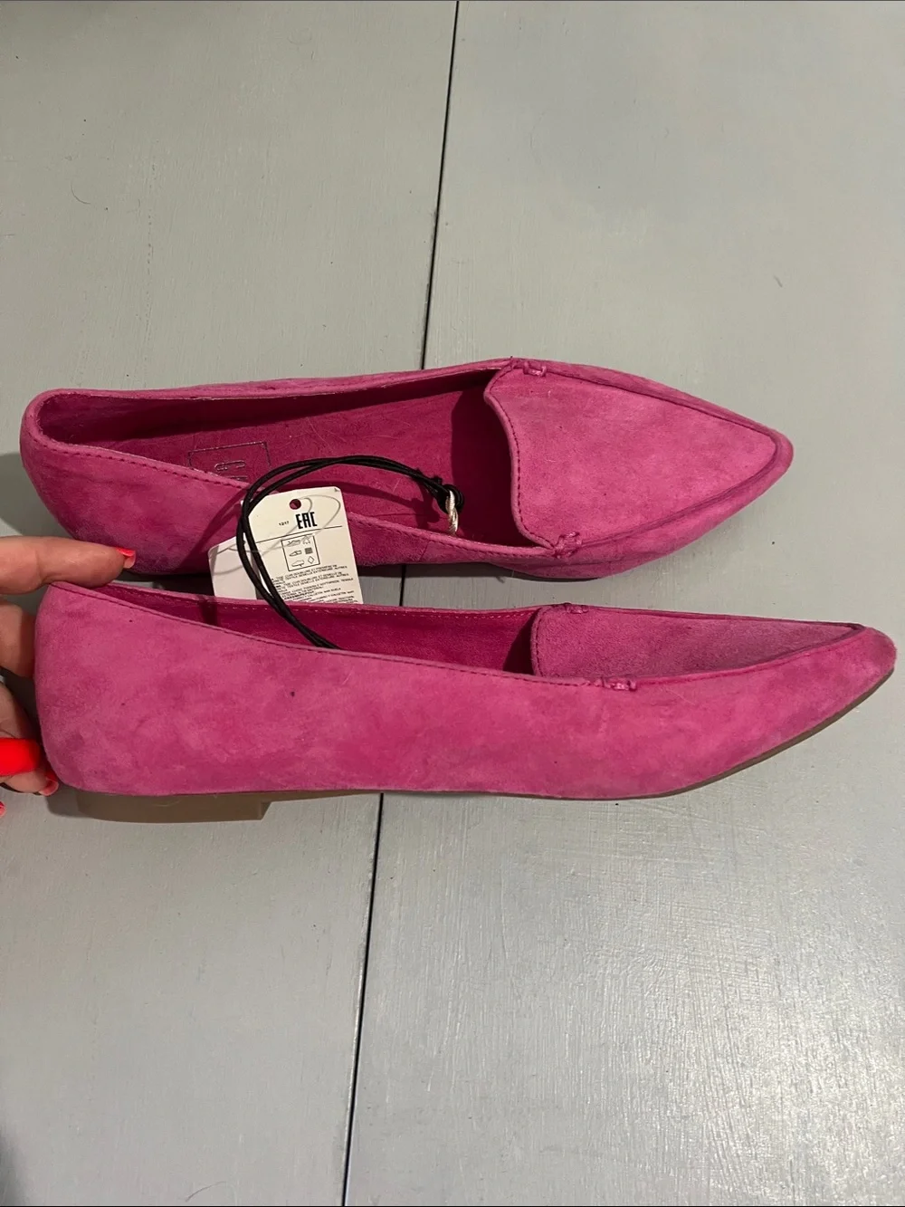 GAP Hot Pink Suede Pointed Flats